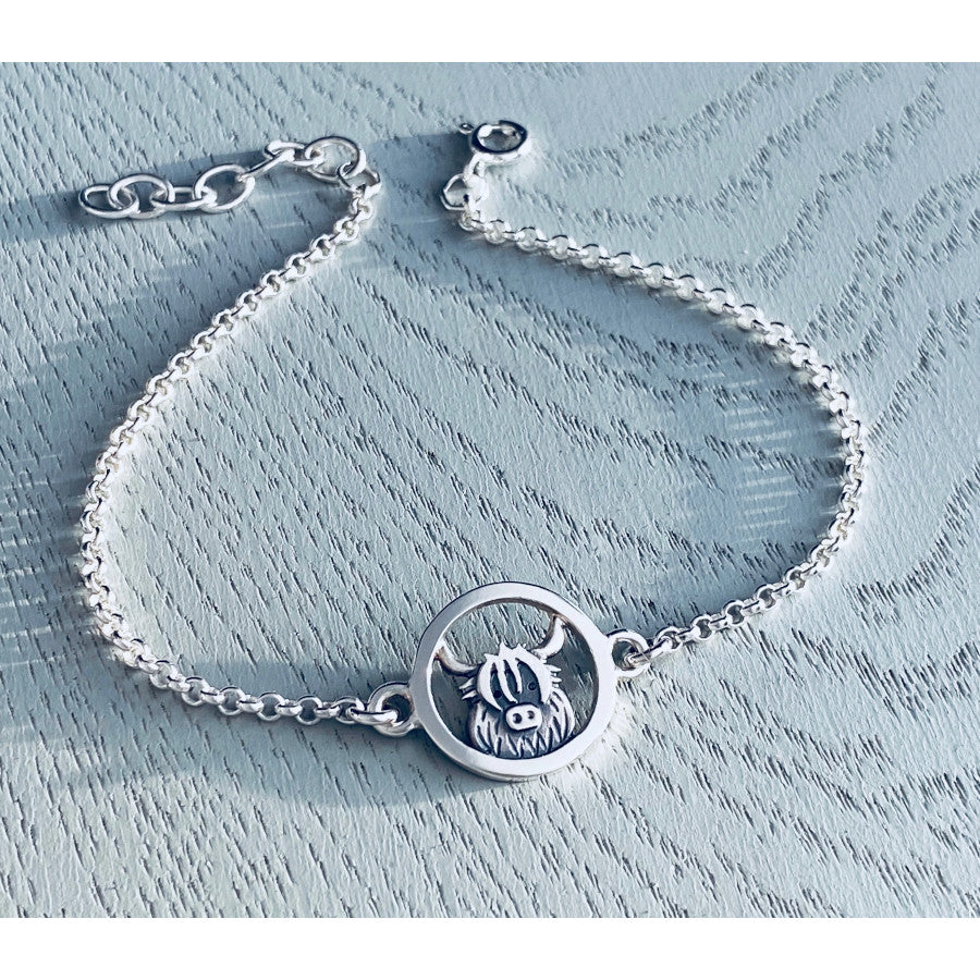 Highland Cow Sterling Silver Bracelet by Celina Rupp