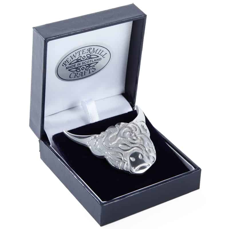 Highland Cow Celtic Brooch47 Pewtermill