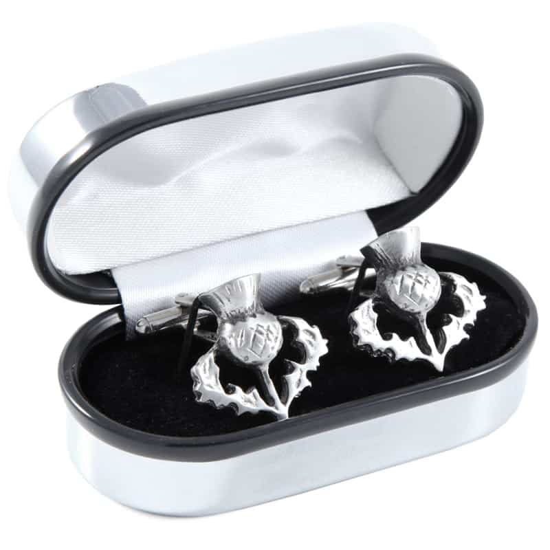 Pewter Thistle Cufflinks.229 Pewtermill