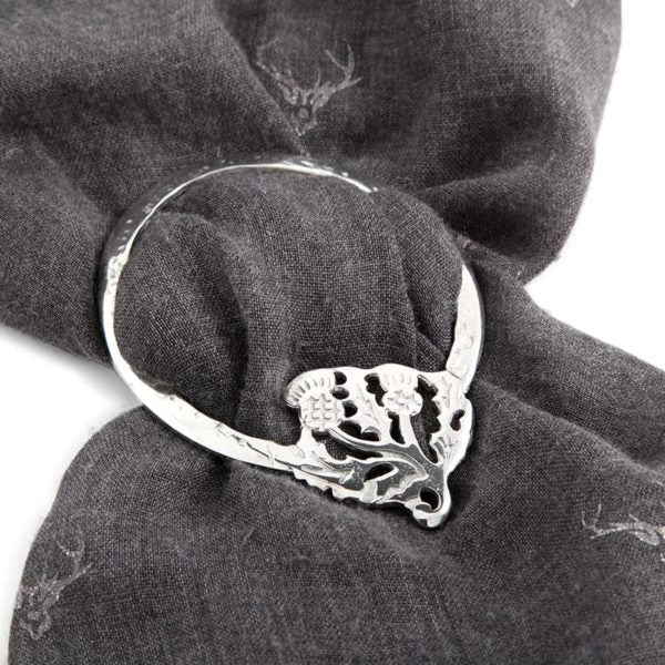 Pewter Thistle Scarf Ring.