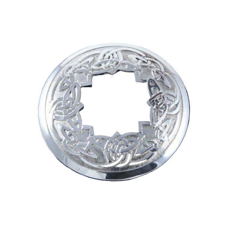 X Large Plaid Pewter Brooch Pewtermill