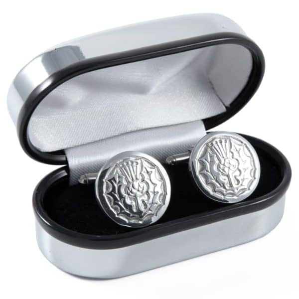 Pewter Thistle Cufflinks.239 Pewtermill