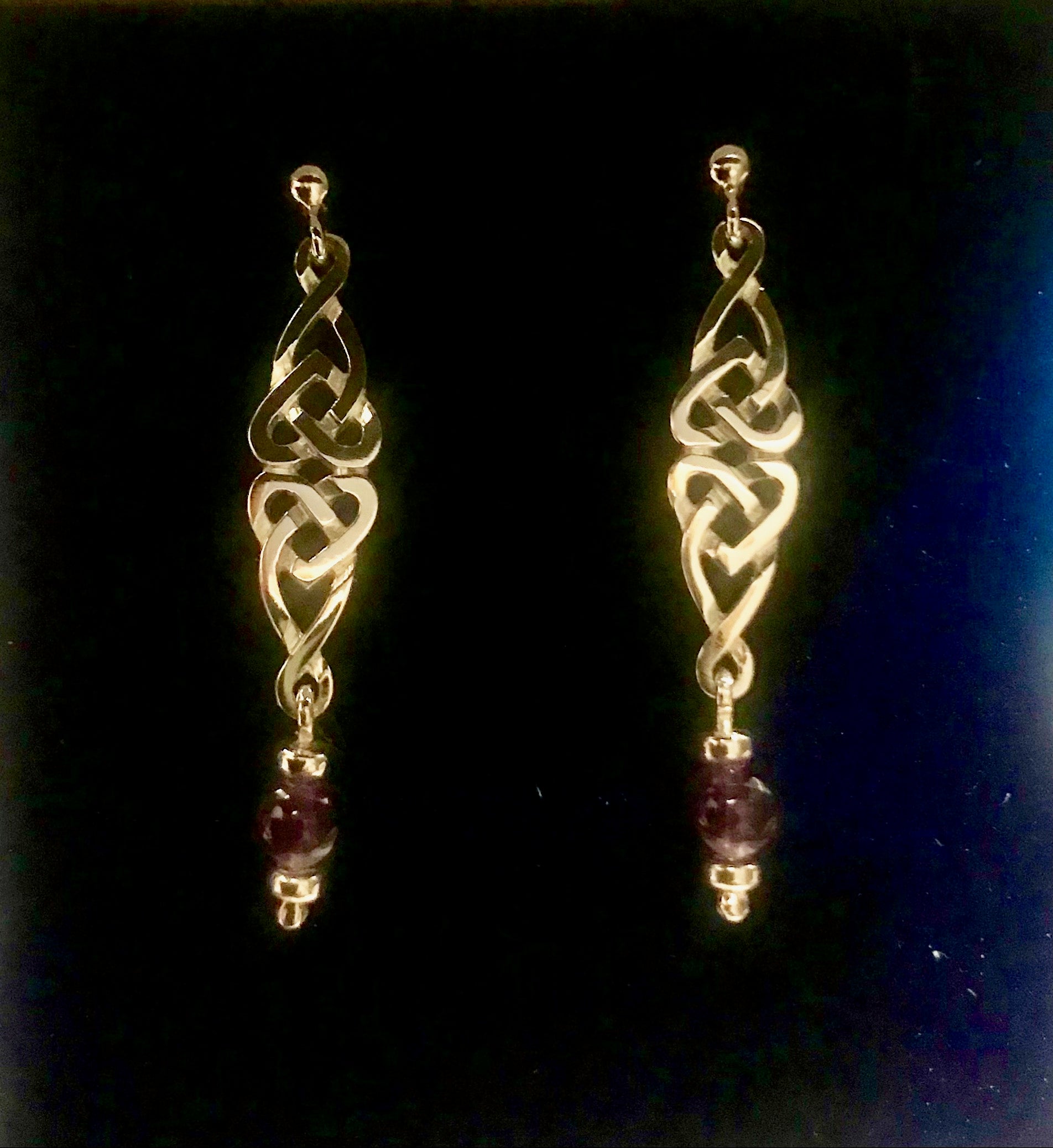 Silver Celtic Earrings - C60 amethyst
