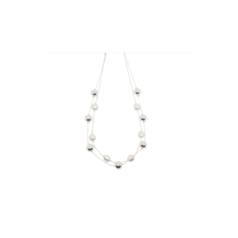 Fashion Jewellery Silver Coloured Necklace With Pearls