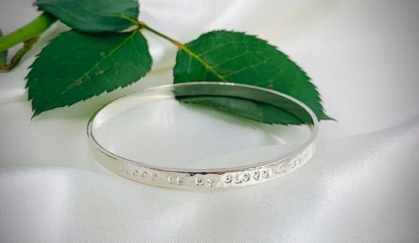 Outlander Inspired Bangle - &quot;Blood of my Blood&quot; Wedding Quote