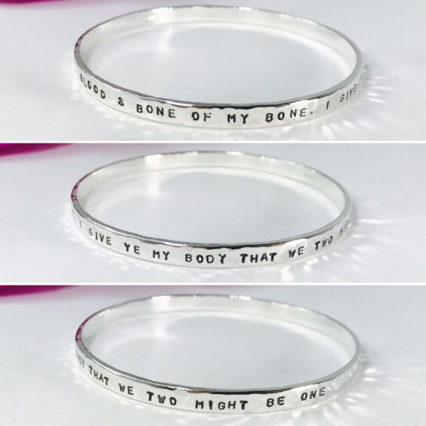 Outlander Inspired Bangle - &quot;Blood of my Blood&quot; Wedding Quote