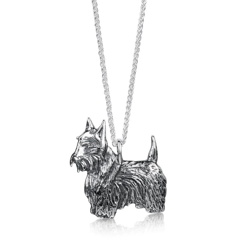 Scottie Dog Pendant in Sterling Silver or 9ct Yellow Gold