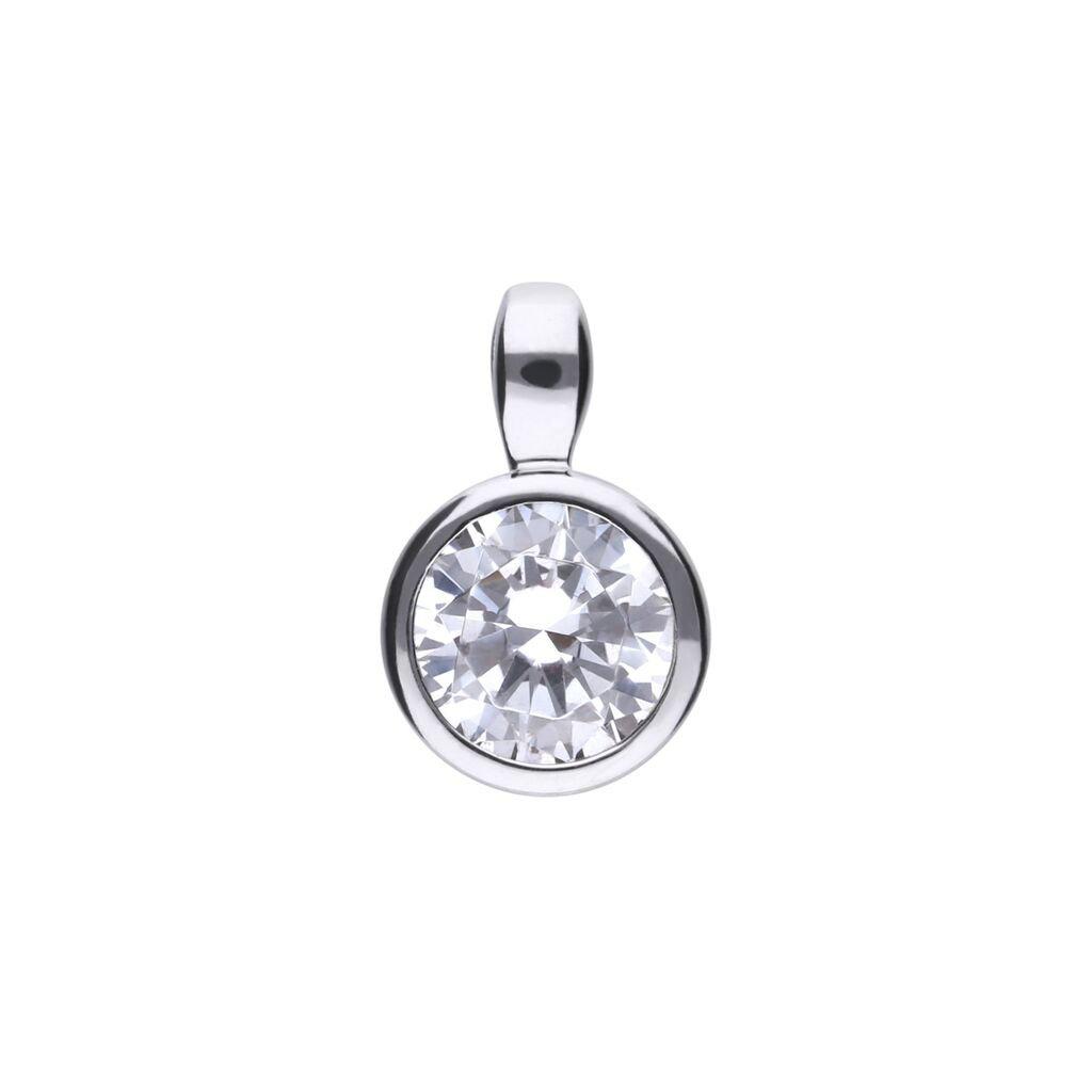 Bezel Set 0.75 Carat Zirconia Pendant - P4642