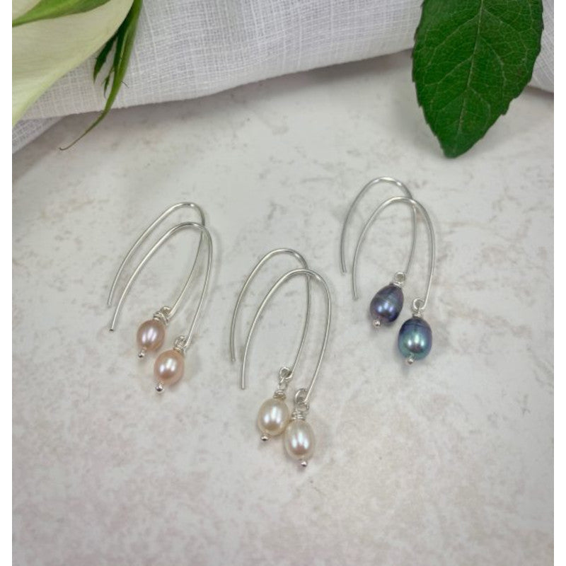 Freshwater Pearl and Sterling Silver Drop Earrings