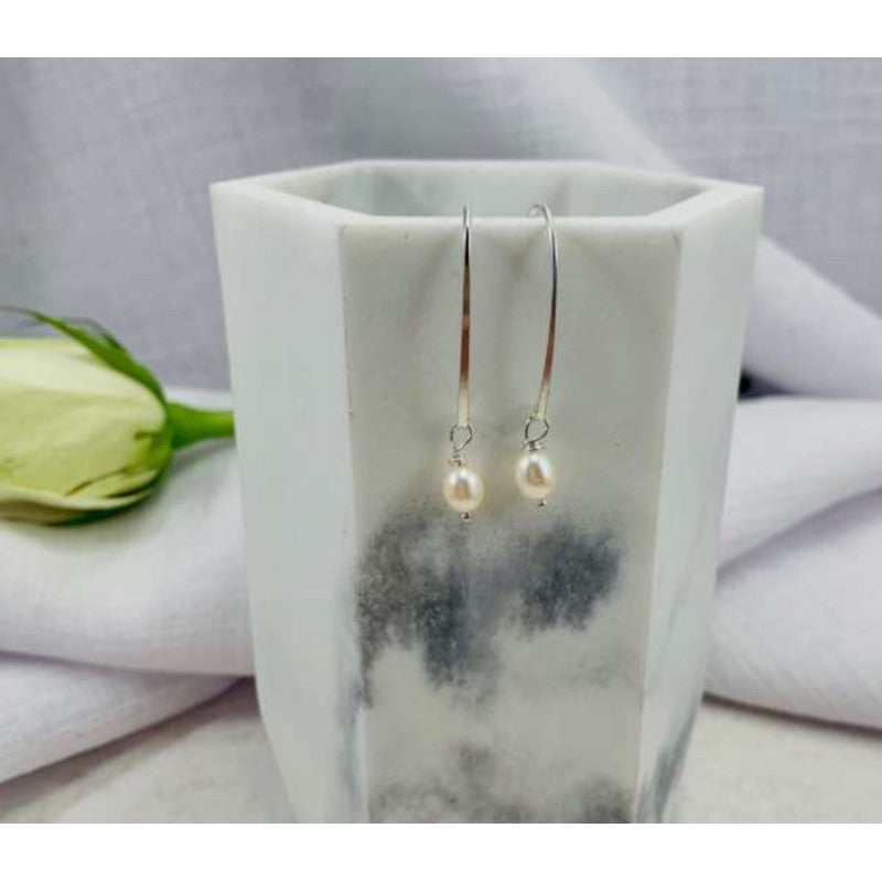 Freshwater Pearl and Sterling Silver Drop Earrings