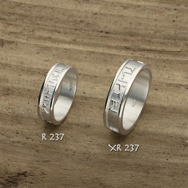 Runic Ring - Silver - XR237 - Sizes R-Z Ortak