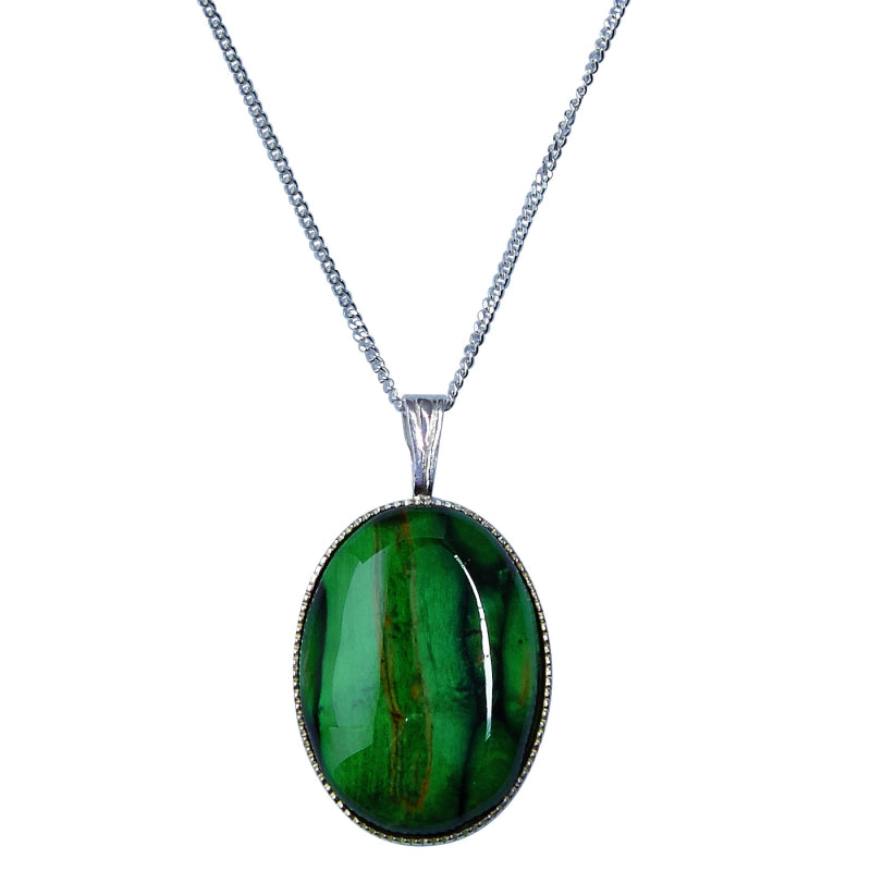 Heather Oval Silver Pendant - SP301