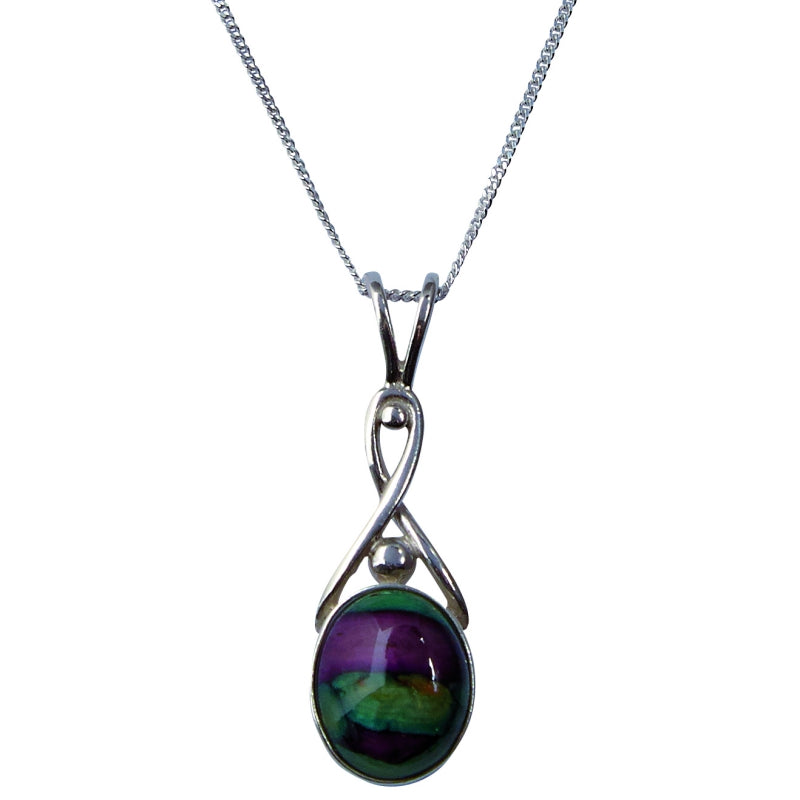 Heather Oval Twist Silver Pendant - SP421