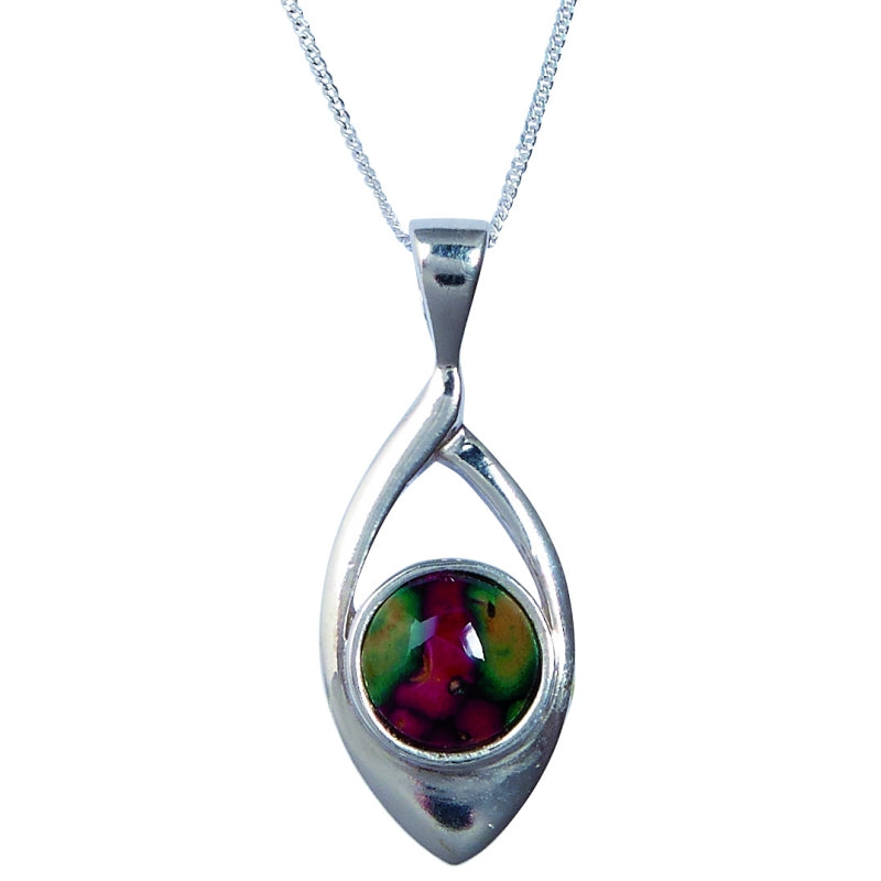 Heather Open Oval Silver Pendant - SP423