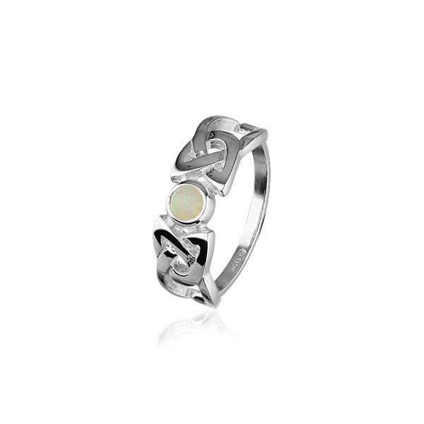 Silver &amp; Opal Celtic Ring - SR110 Ortak