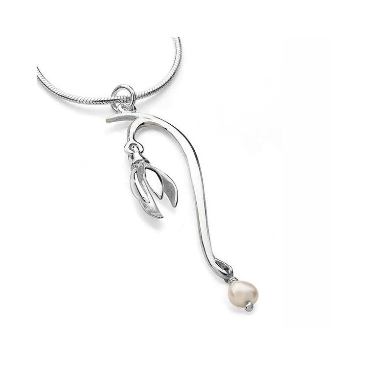 Sterling Silver Large Snowdrop Pendant - 12115