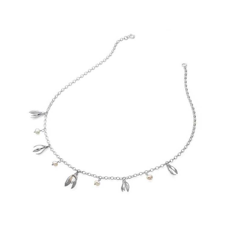 Silver Snowdrop Necklace-N17115