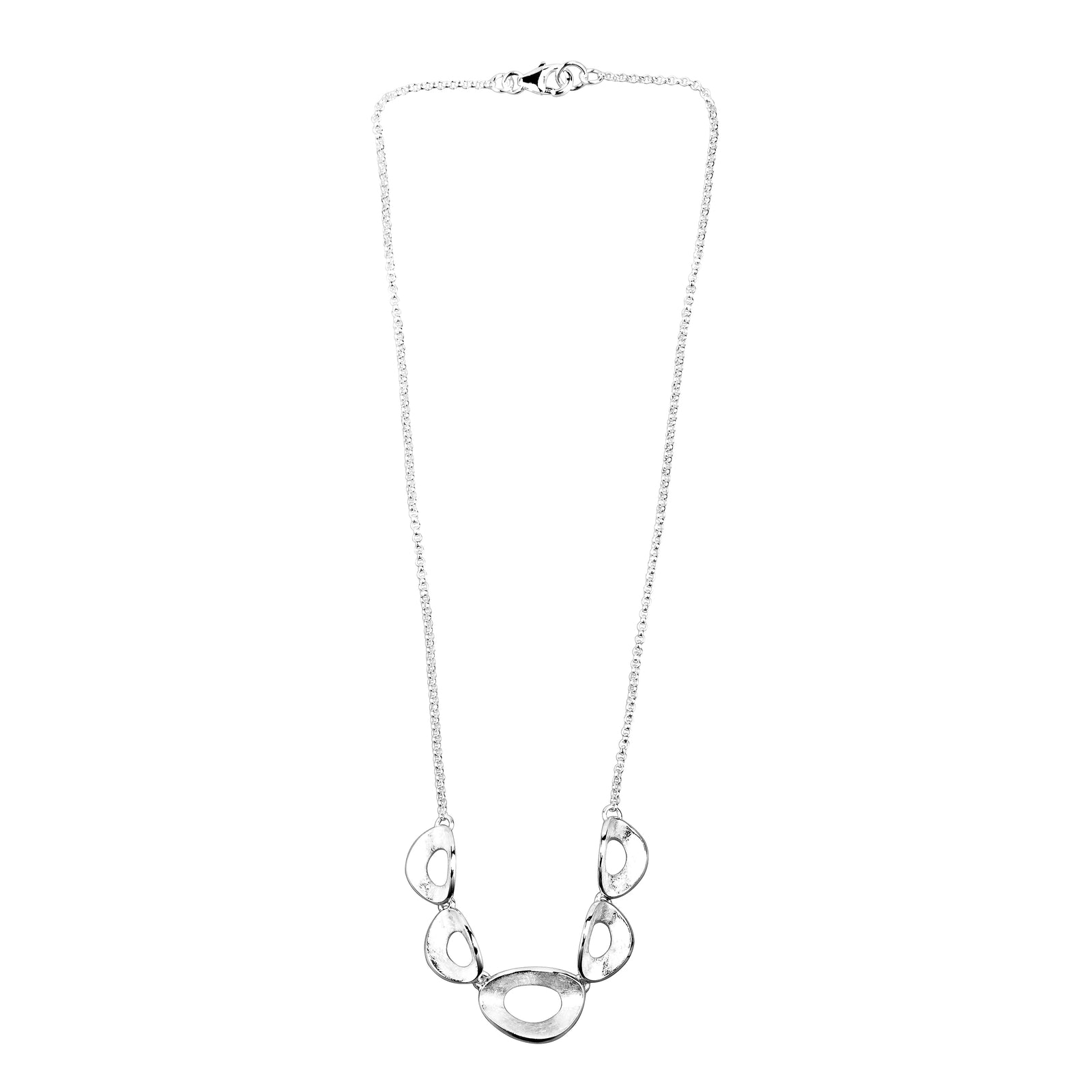 textured silver necklace 3575