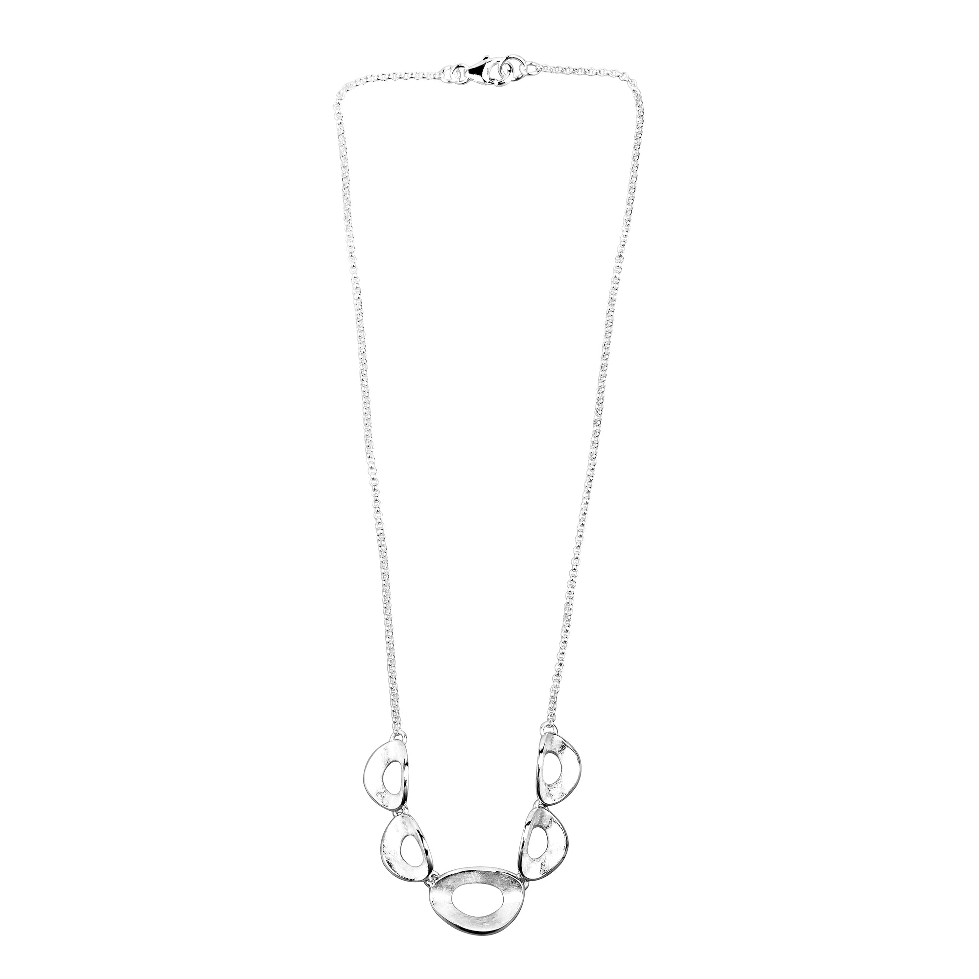 textured silver necklace 3575