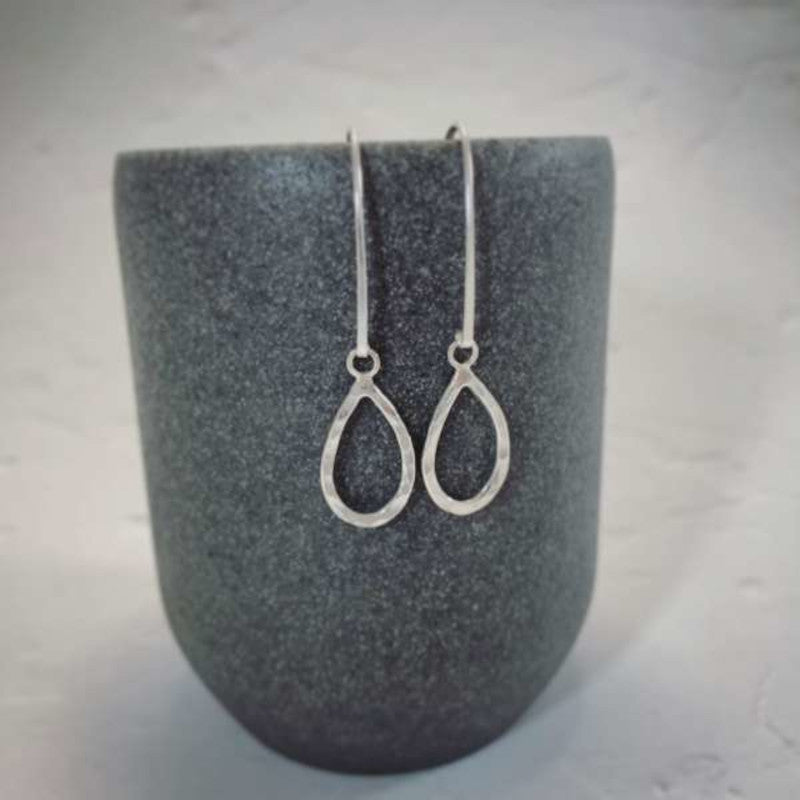 Teardrop Sterling Silver Drop Earrings