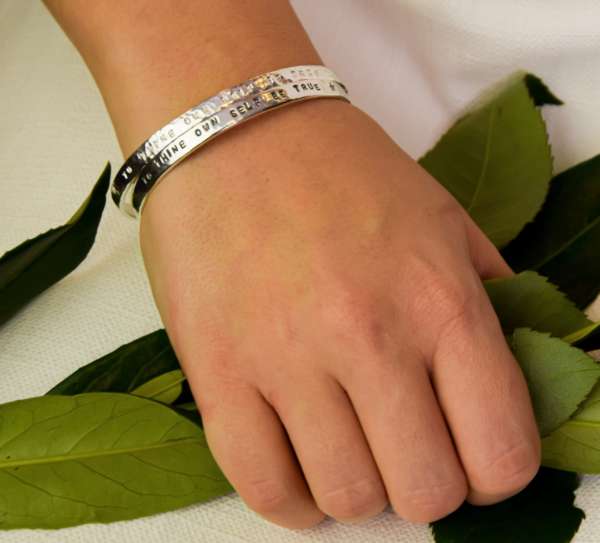 Affirmation Bangle - "To Thine Own Self Be True"