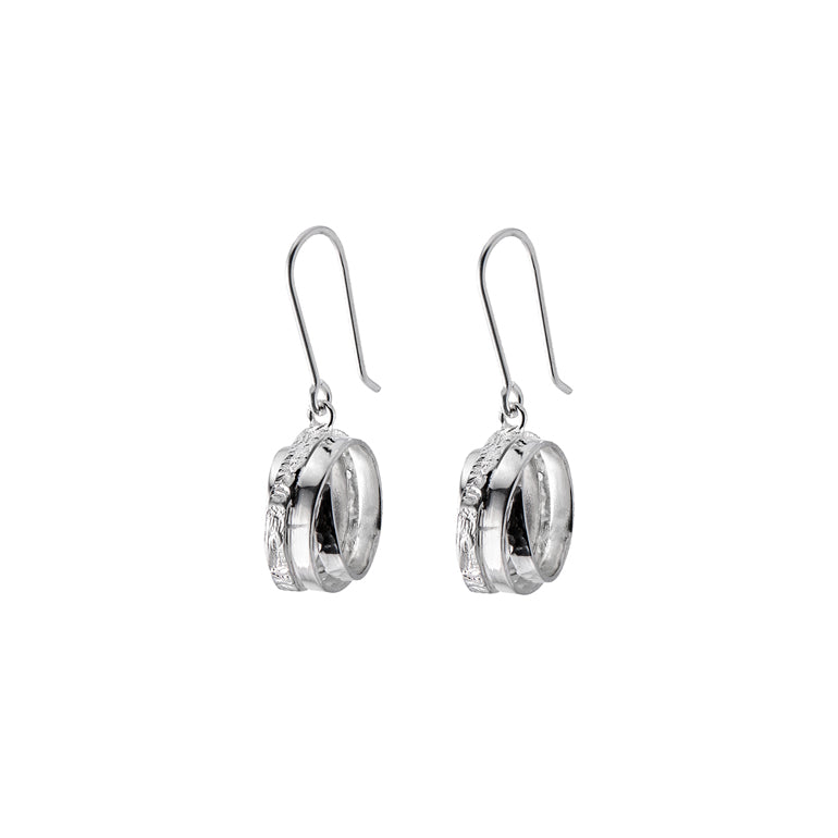 Chris Lewis Sterling Silver Wound Drop Earrings - 10