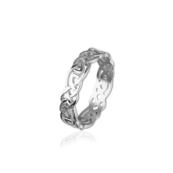 Celtic Knotwork Ring Silver or Gold - XR129 - 7mm R-Z