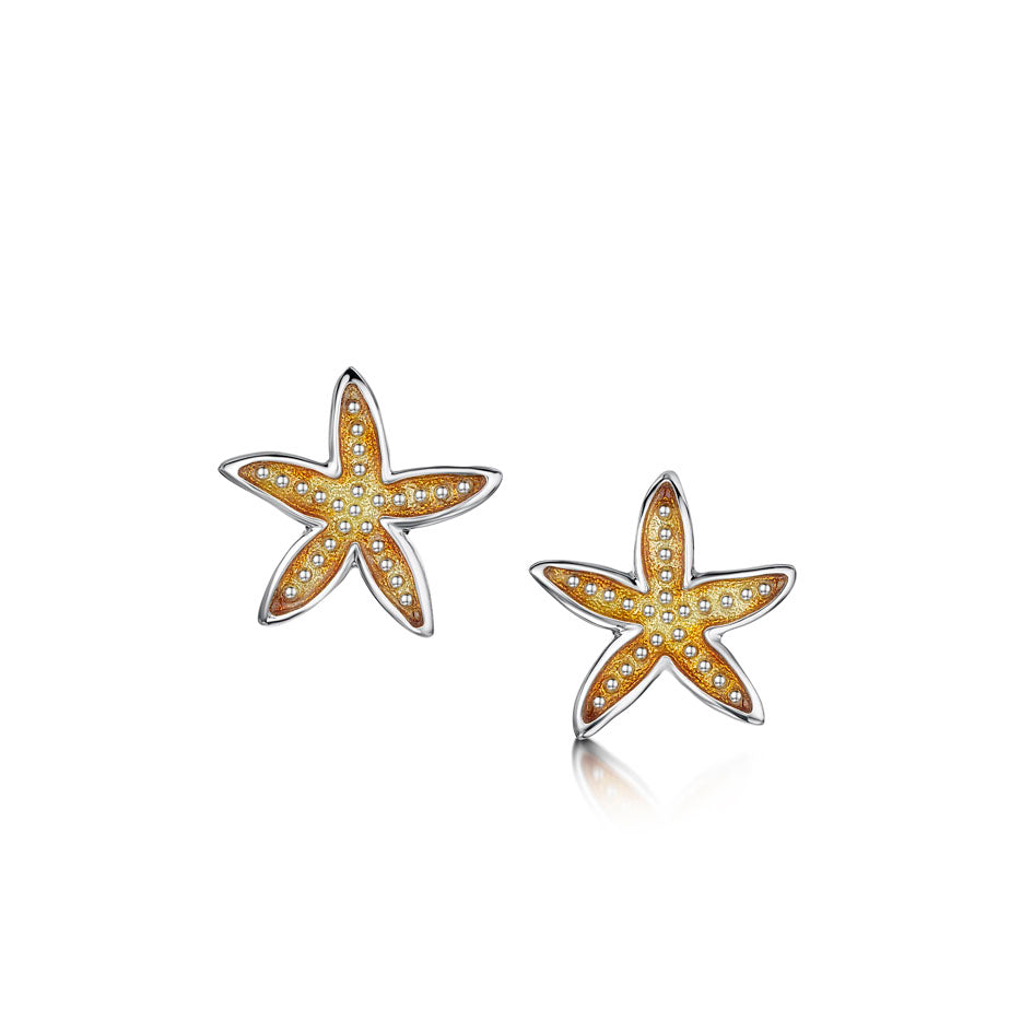 Starfish Sterling Silver with Enamel Stud Earrings - EE251