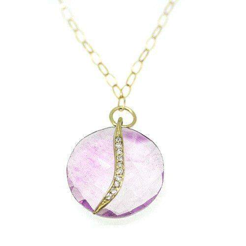 Amethyst And Diamond Pendant N3043-Ogham Jewellery