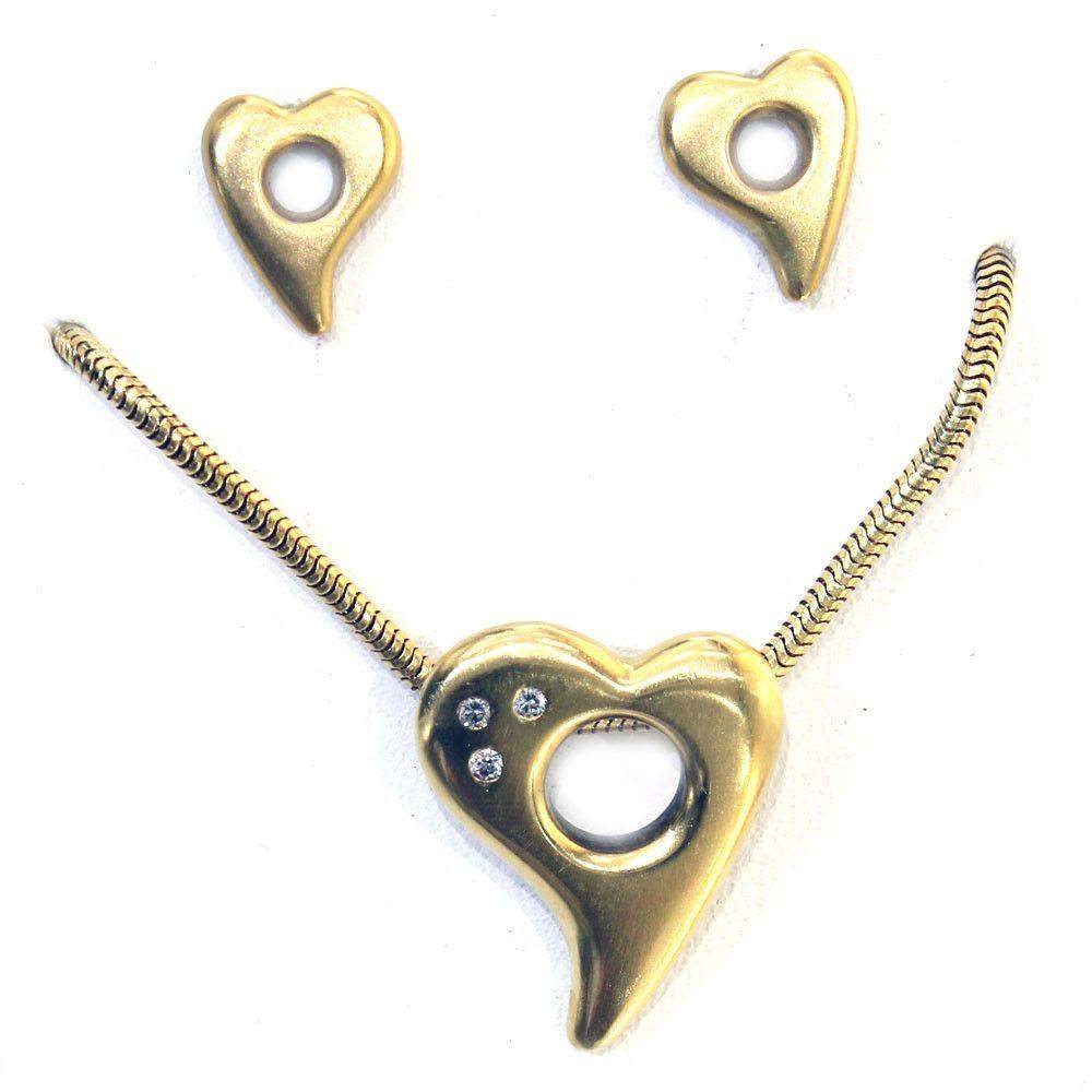 Anika Rutlin 18 Carat Gold Pendant &Earrings Set -15221-Ogham Jewellery