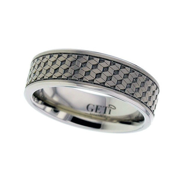 Titanium Contemporary Pattern Ring - 2226CH-BAR4