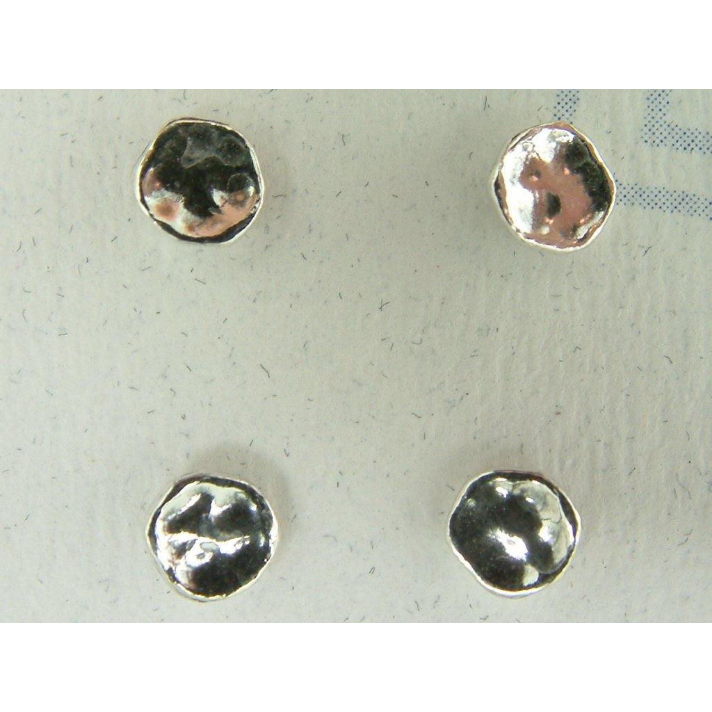 Shablool Designer Silver Hammered Earrings - E00990