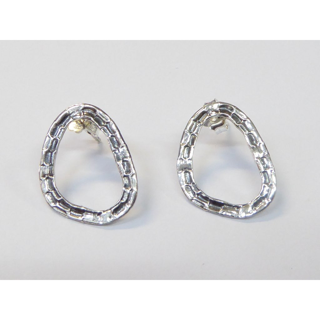 Shablool Designer Silver Stud Earrings - E03007