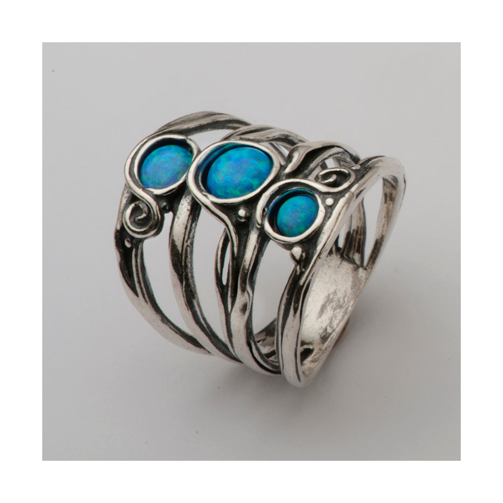 Shablool Designer Silver and Opal Ring - R00923