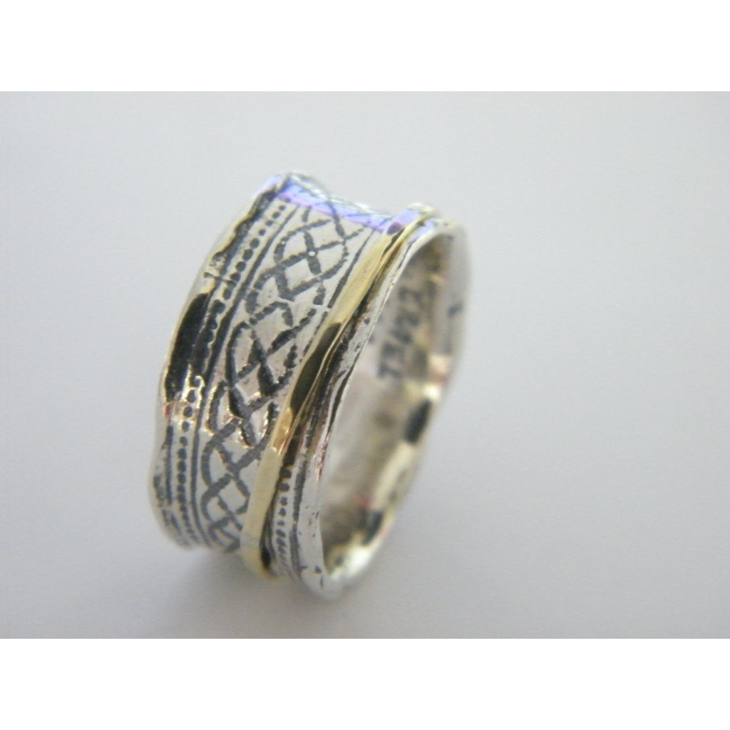Shablool Designer Silver and Gold Ring - R01840
