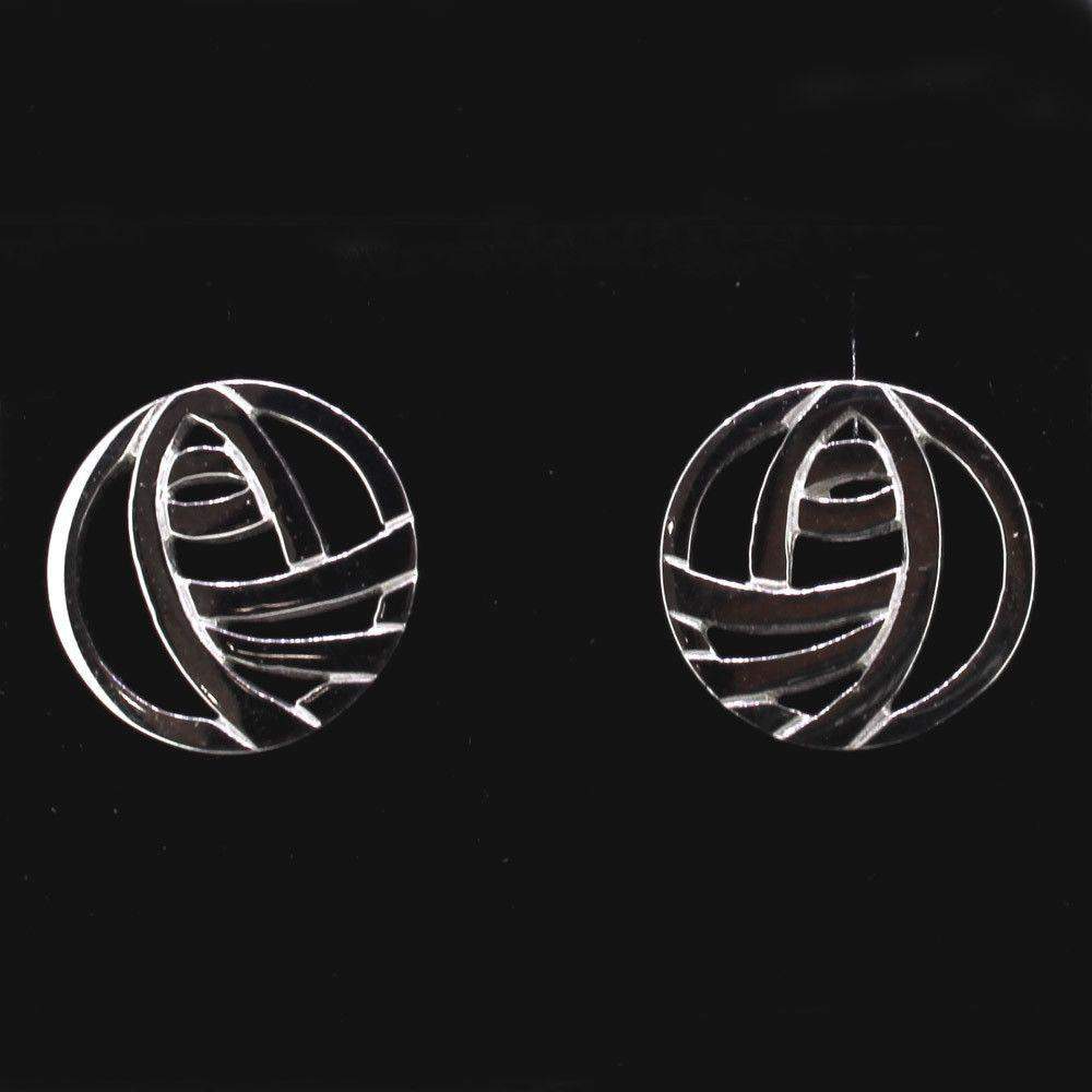 Cairn Silver Mackintosh Earrings-792-Ogham Jewellery