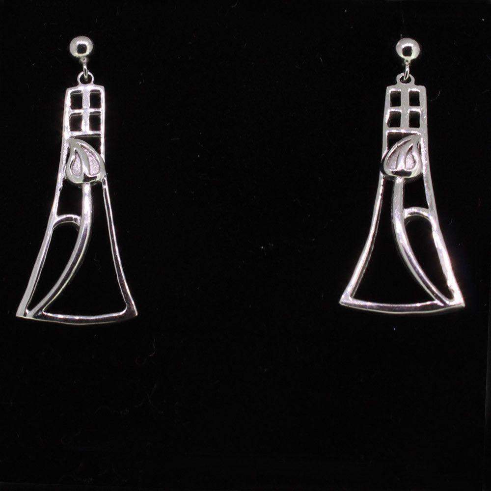 Cairn Sterling Silver Mackintosh Earrings - 632-Ogham Jewellery