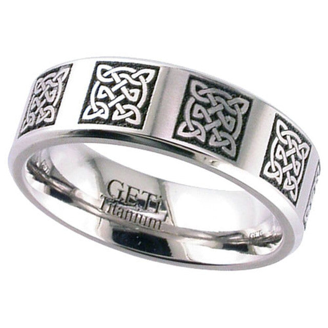 Titanium Celtic Knot Ring - 2226CH-CD10 - Ogham Jewellery