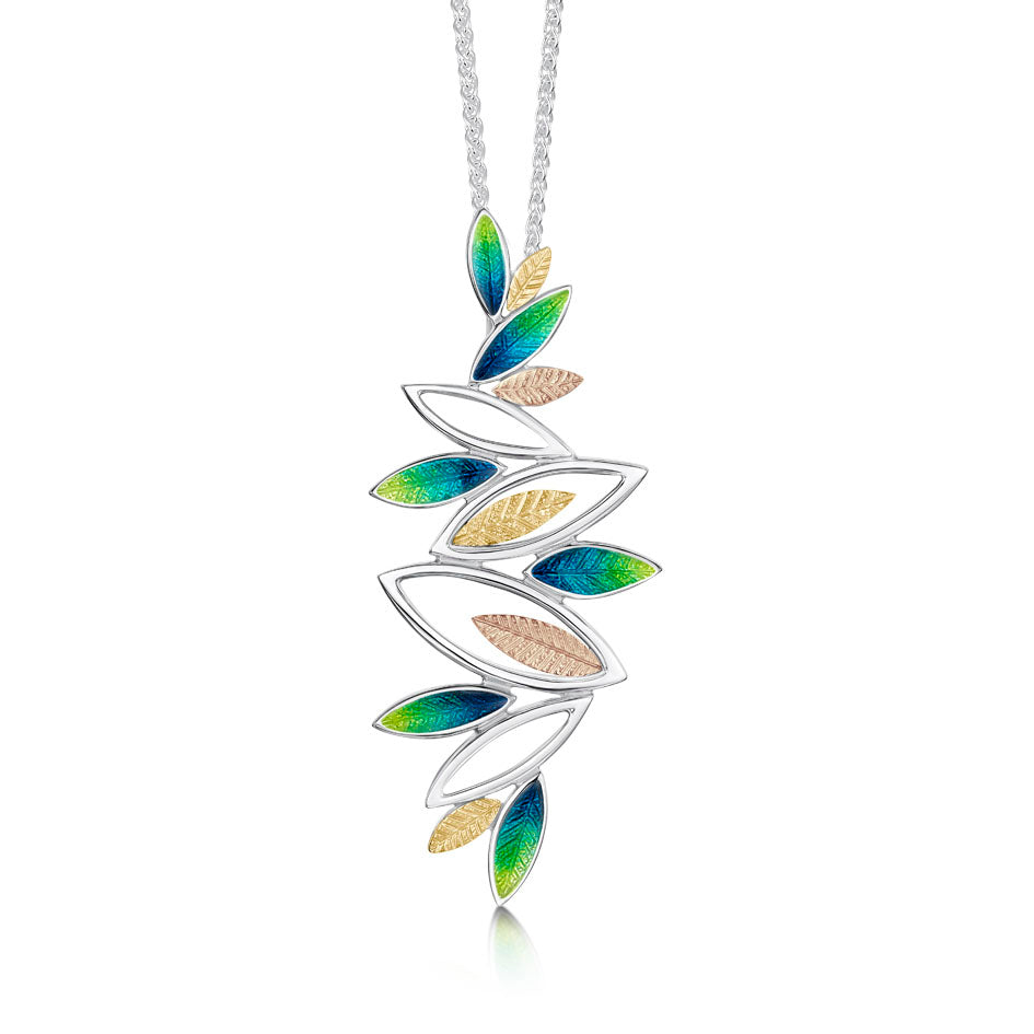Seasons Sterling Silver and Gold Leaf Pendant - SYR-EPX265 Sheila Fleet