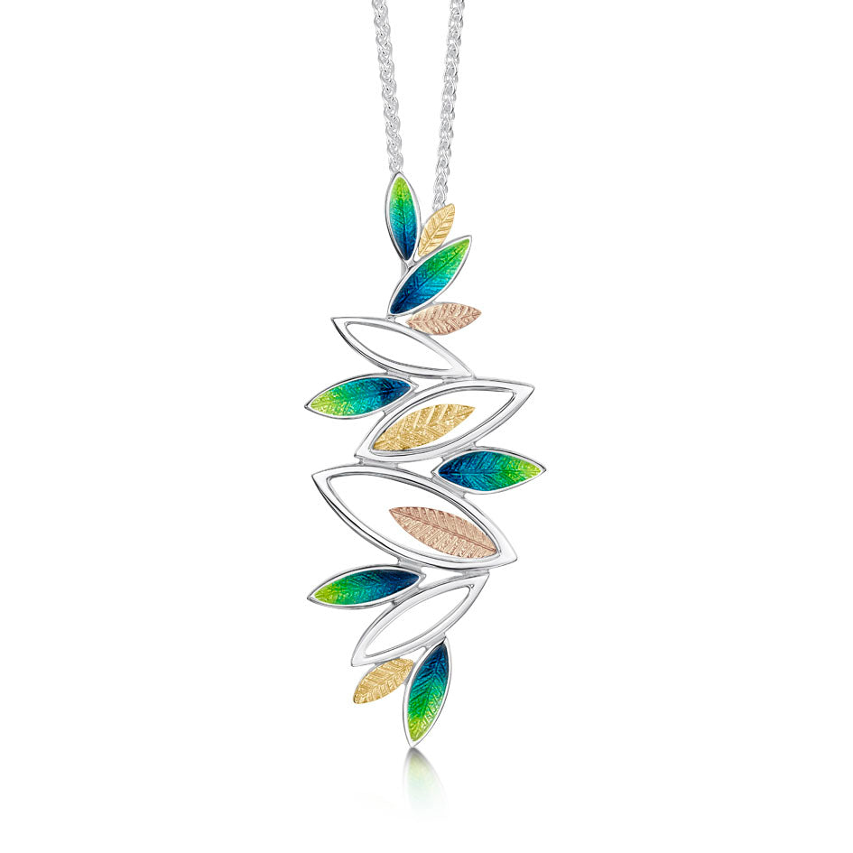Seasons Sterling Silver and Gold Leaf Pendant - SYR-EPX265