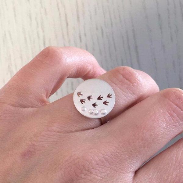 Celina Rupp Bird Prints in the Sand Ring - 38ER-Ogham Jewellery