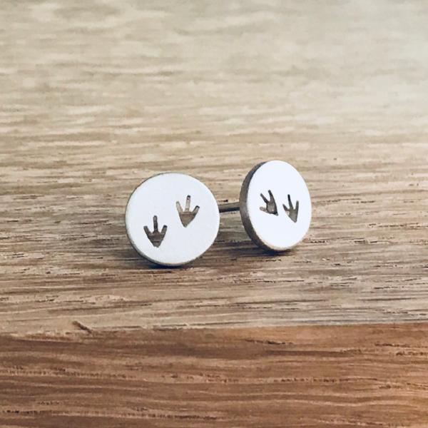 Celina Rupp Bird Prints in the Sand Small Stud Earrings-Ogham Jewellery
