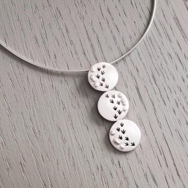 Celina Rupp Bird Prints in the Sand Triple Pendant - 38EP3-Ogham Jewellery