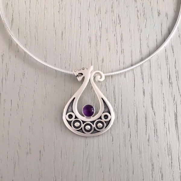 Celina Rupp Drekkar Large Amethyst Pendant - 29PS-Ogham Jewellery