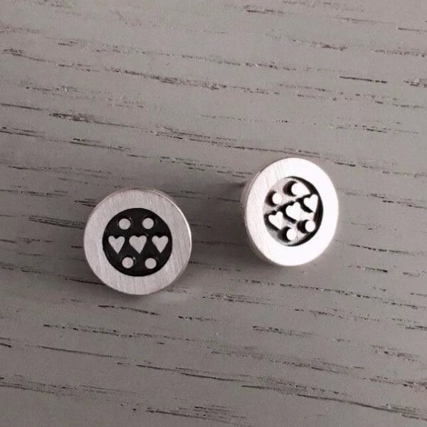 Celina Rupp Fair Isle Heart Earrings - 40E-Ogham Jewellery