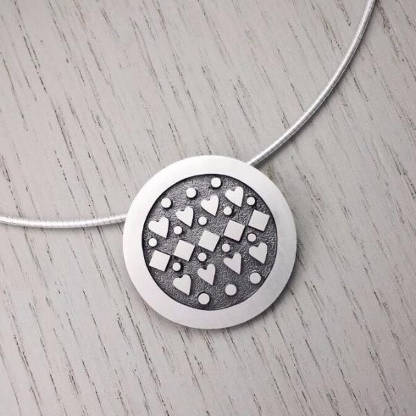 Celina Rupp Fair Isle Heart Large Pendant - 40P-Ogham Jewellery