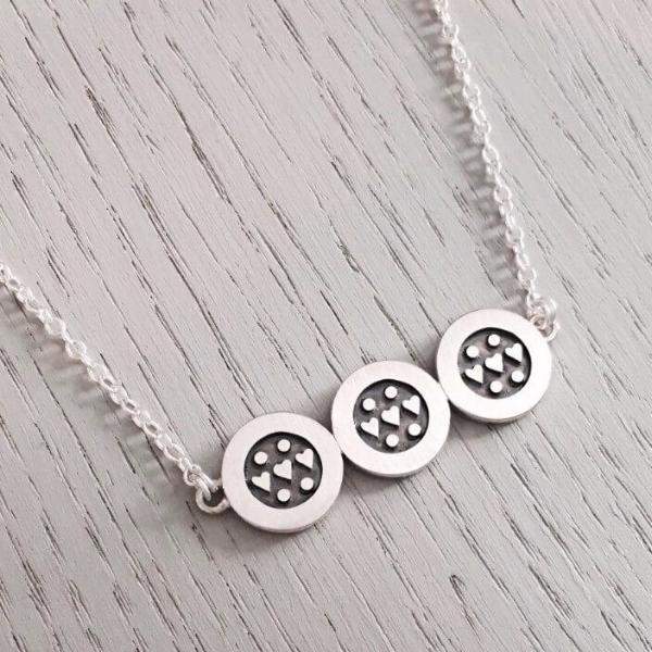 Celina Rupp Fair Isle Heart Triple Pendant - 40E3P-Ogham Jewellery