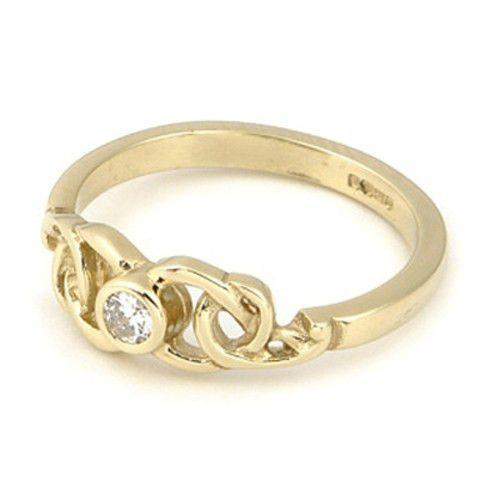 Celtic Engagement or Wedding Ring, 9ct 18ct White or Yellow Gold -DR17-Ogham Jewellery