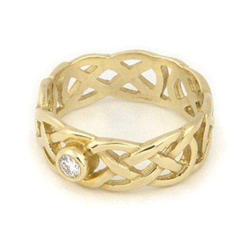 Celtic Engagement or Wedding Ring 9ct or 18ct White or Yellow Gold -DR1-Ogham Jewellery