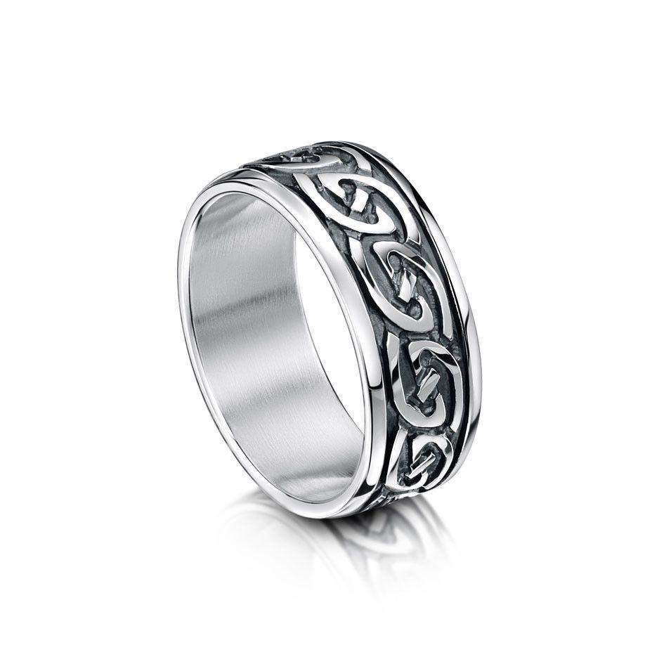 Celtic Knot Ring in Various Metals - Sheila Fleet (R23) - Size J-Q-Ogham Jewellery